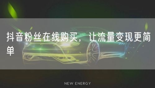 抖音粉丝在线购买，让流量变现更简单