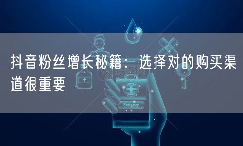 抖音粉丝增长秘籍：选择对的购买渠道很重要