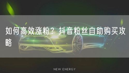 如何高效涨粉？抖音粉丝自助购买攻略