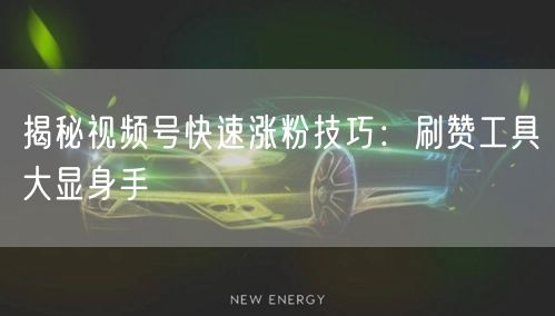 揭秘视频号快速涨粉技巧：刷赞工具大显身手