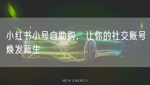 小红书小号自助购，让你的社交账号焕发新生