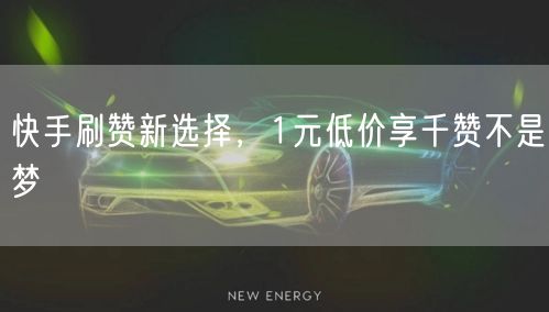 快手刷赞新选择，1元低价享千赞不是梦